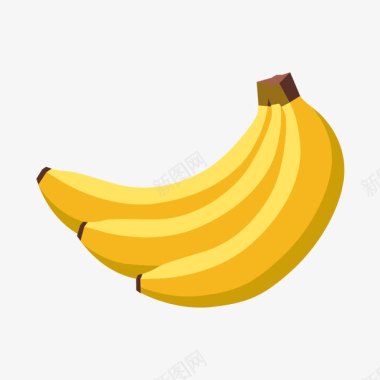 飞溅的水果黄色香蕉卡通图标图标