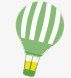 绿色热气球简笔画素材