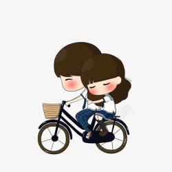 俊男美女学生情侣骑单车高清图片