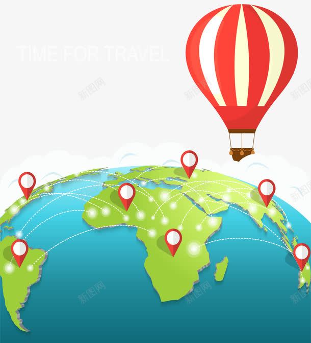乘坐热气球去旅行png免抠素材_88icon https://88icon.com 我的旅行梦 毕业旅行 热气球 环球旅行 矢量png 红色热气球