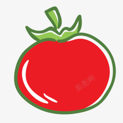 番茄西红柿创意彩绘素食标签矢量图高清图片