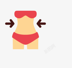 美女减肥瘦身曲线健身的女人身材元素高清图片