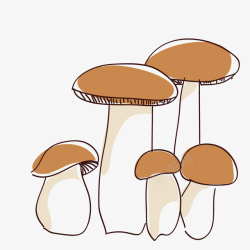 莴笋炒香菇卡通蘑菇手绘高清图片