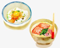 卡通手绘日式饭素材