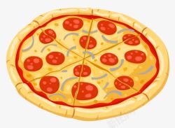 手绘卡通披萨大饼PNG手绘披萨高清图片