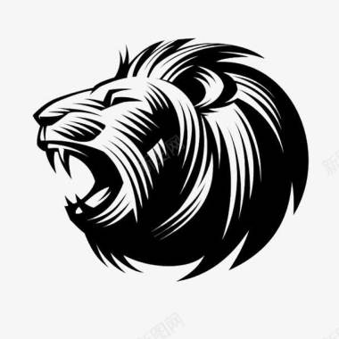 野生保护动物狮子头图标图标
