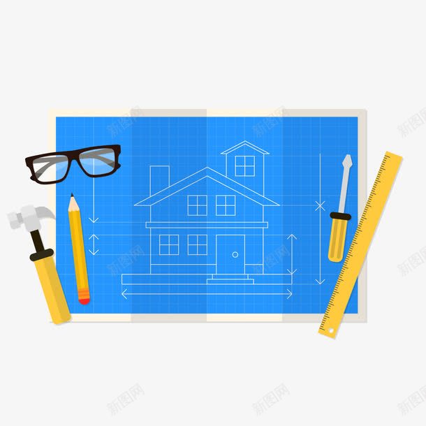 创意DIY房屋纸png免抠素材_88icon https://88icon.com DIY 工具 建筑 房屋 施工图纸 设计图纸