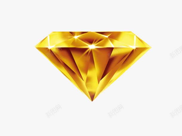 金色钻石png免抠素材_88icon https://88icon.com 亮晶晶 光彩夺目 金色 金色钻石 钻石