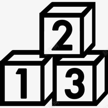 块面数字积木玩具图标图标