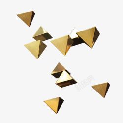 金色边框三角形立体元素素材