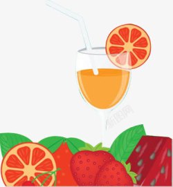 橙汁饮料杯甜品饮料海报装饰高清图片