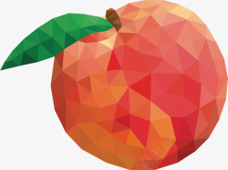 美味桃子低多边形几何水果桃子矢量图高清图片
