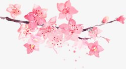 春天古风粉色花朵装饰素材