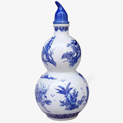 葫芦酒壶青花瓷葫芦泡酒瓶高清图片