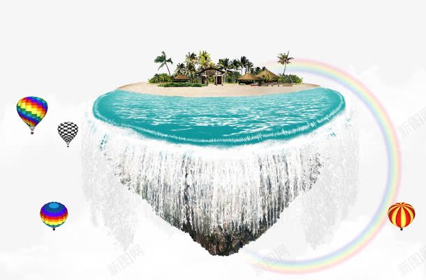夏季海滩效果元素png免抠素材_88icon https://88icon.com 夏季 小岛 气球 海滩