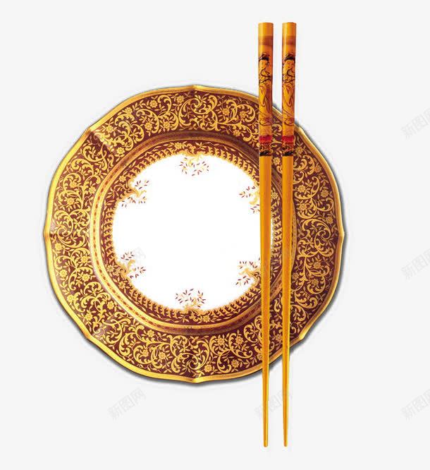 中国古典金色盘子筷子png免抠素材_88icon https://88icon.com 中国 古典 盘子 筷子 金色