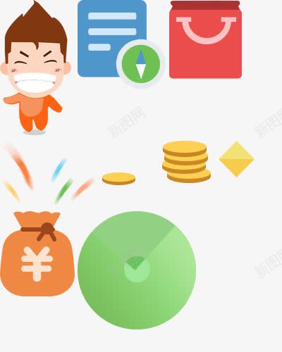 卡通金币红包男孩手提袋png免抠素材_88icon https://88icon.com 卡通 手提袋 男孩 红包 金币