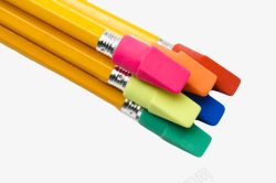 彩色学生用品铅笔橡胶制品实物素材