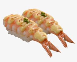手握寿司虾饭团高清图片