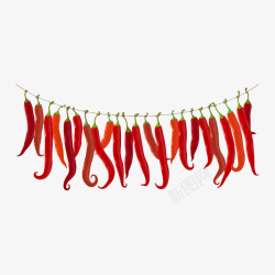 红色珠串一串红辣椒高清图片