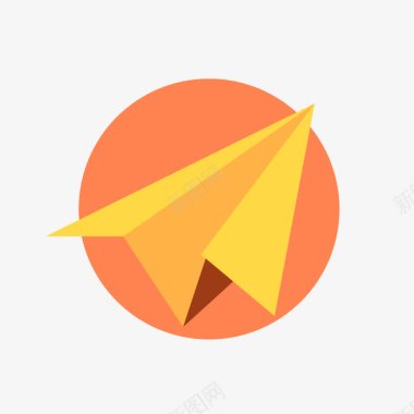 黄色包装黄色几何三角形纸飞机元素图标图标