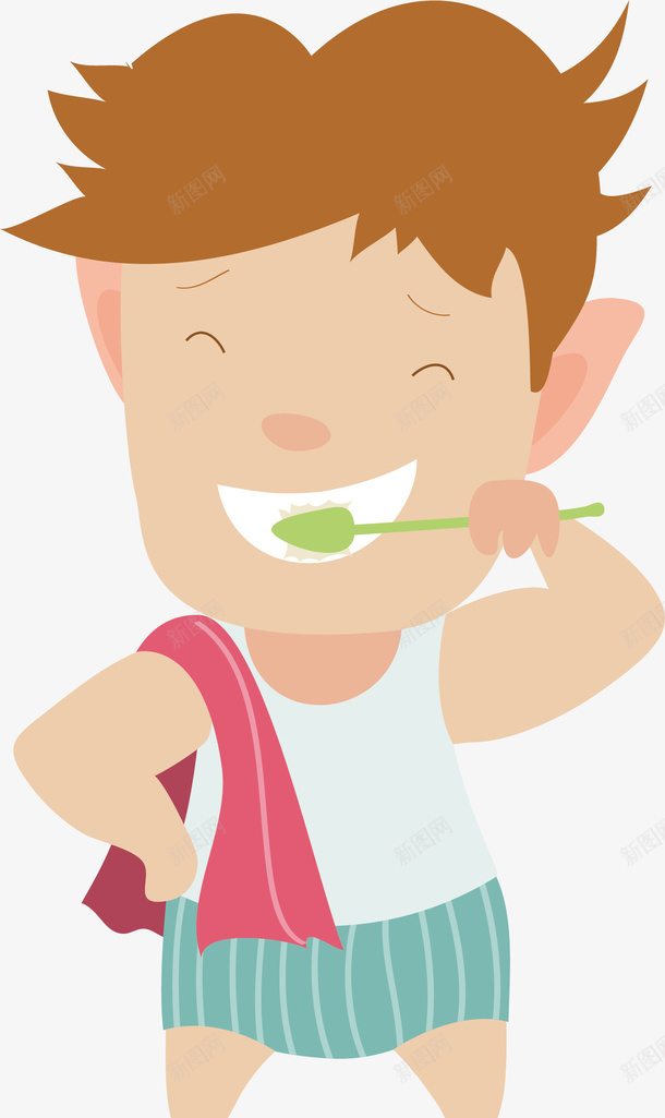 刷牙的男孩矢量图ai免抠素材_88icon https://88icon.com 刷牙 卡通手绘 学生 孩子 早起 男孩 男生 矢量图