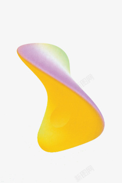 黄紫色抽象3D立体图形素材