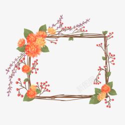 小清新田园花框素材