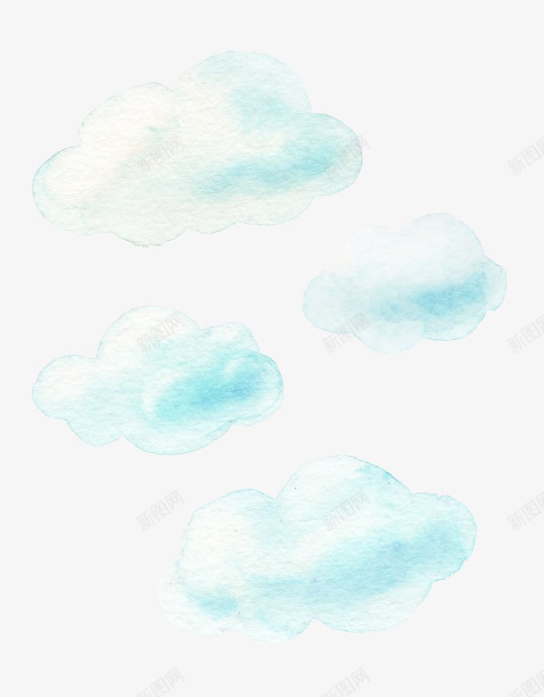 蓝色云彩png免抠素材_88icon https://88icon.com 云 云彩 云朵 卡通 手绘 水彩画 简笔画 蓝色