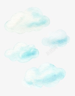 水彩云彩蓝色云彩高清图片