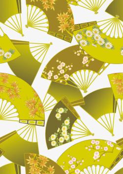 复古日本金色折扇背景素材