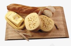 砧板上的面包奶酪素材