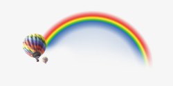 少儿美术背景海报用彩虹及热气球装饰高清图片