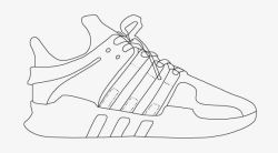 手绘男士鞋子手绘线描的运动鞋高清图片