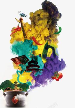 家具文化中华五千年文化背景五彩烟雾高清图片