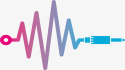 渐变声音波纹插头矢量图素材