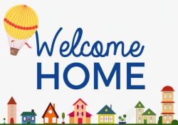 欢迎回家欢迎回家五颜六色的房子高清图片
