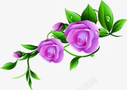 春天粉色手绘玫瑰装饰素材