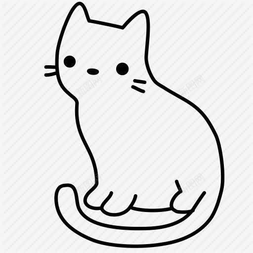 创意手绘蹲着的小猫咪png免抠素材_88icon https://88icon.com 创意 卖萌小猫