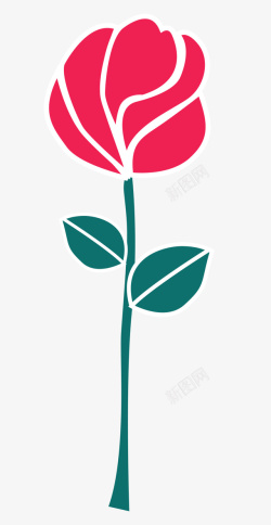 浪漫红玫瑰一只玫瑰花图高清图片