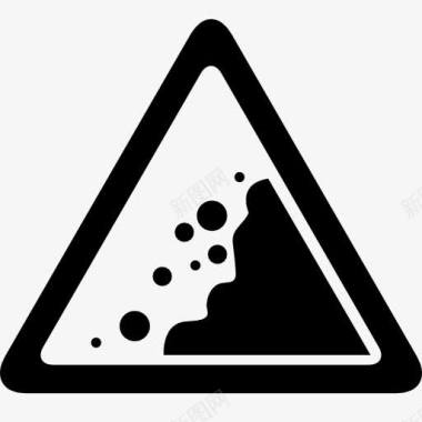 山体滑坡危险三角交通信号图标图标