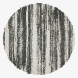 竖条黑白色花纹圆形地毯素材