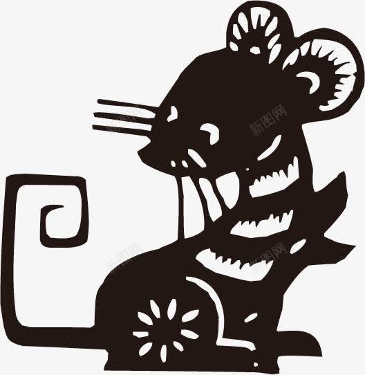 十二生肖剪纸png免抠素材_88icon https://88icon.com 剪纸 十二生肖 卡通设计 子鼠 模板 老鼠 设计 黑白