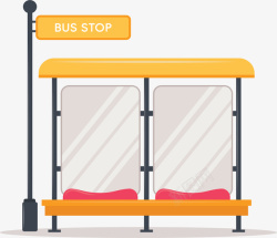 公交站牌设计黄色站牌公交车站高清图片