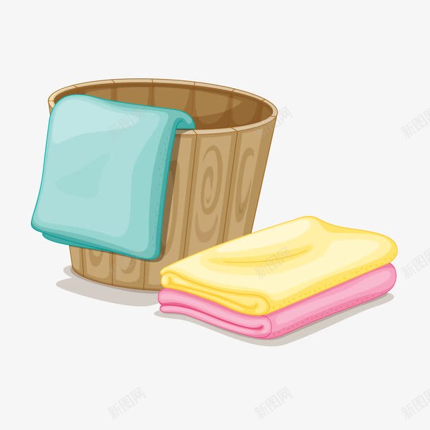 彩色手绘卡通木桶矢量图ai免抠素材_88icon https://88icon.com 卡通 彩色 手绘 木桶 毛巾 洗浴 矢量图