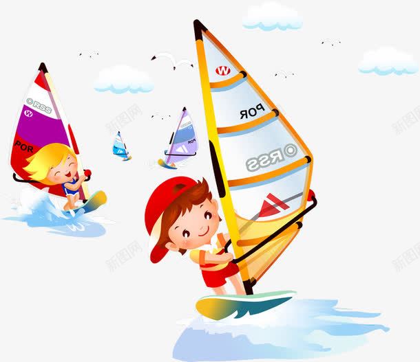帆船比赛的小孩png免抠素材_88icon https://88icon.com 体育活动 儿童 卡通 学生 小孩 小朋友 帆船运动 插画 运动