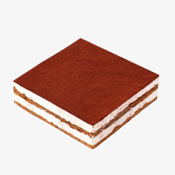 四方形方形提拉米苏蛋糕高清图片