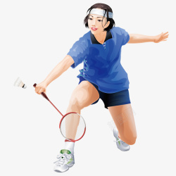 羽毛球赛插画打羽毛球的女孩矢量图高清图片
