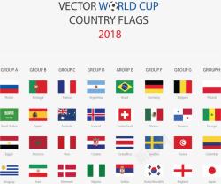 俄罗斯世界杯参赛国家矢量图素材