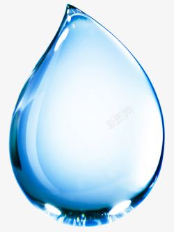 透明蓝色大水滴素材